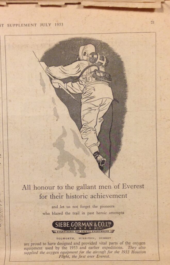 Reklame fra Mount Everst 1953