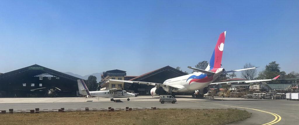 Kathmandu lufthavn i Nepal
