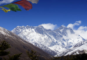 Lhotsevæggen og Mount Everest