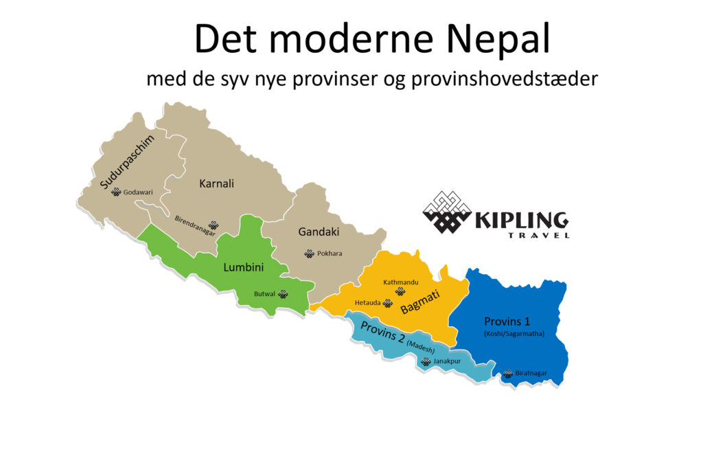 Distriktskort over Nepal