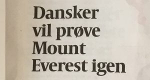 dansker vil bestige mount everest