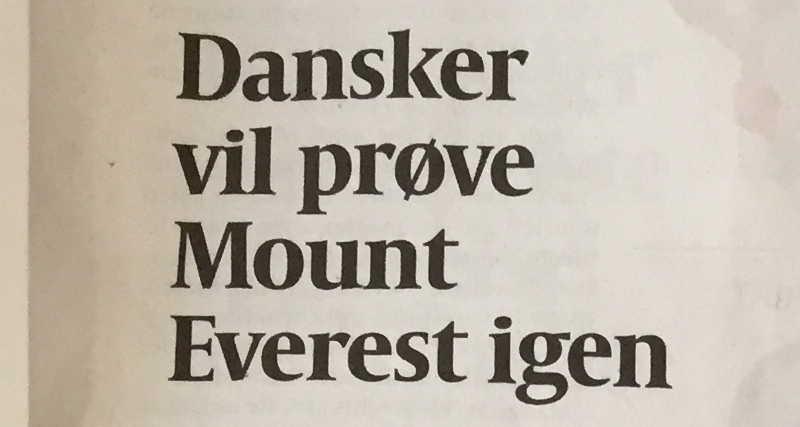 dansker vil bestige mount everest