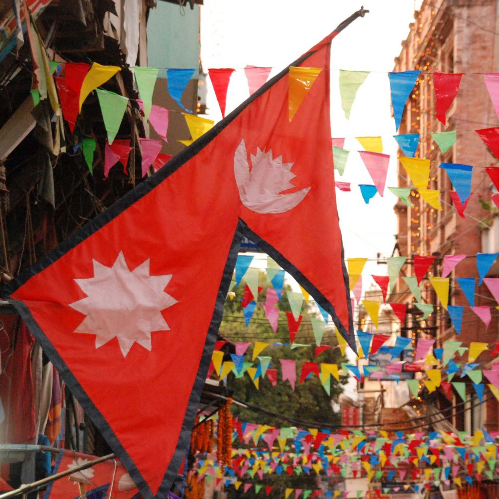 Nepal flag i gade